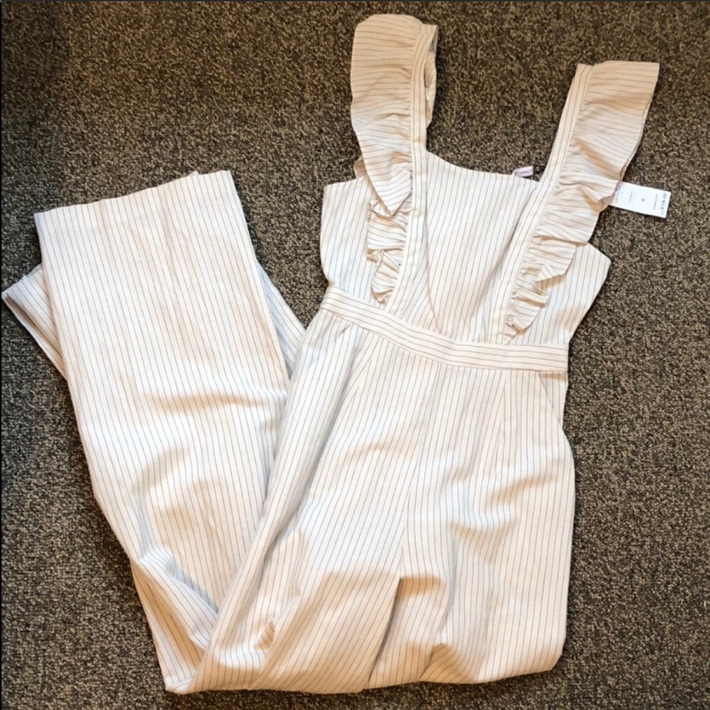 BCBG striped jumpsuit